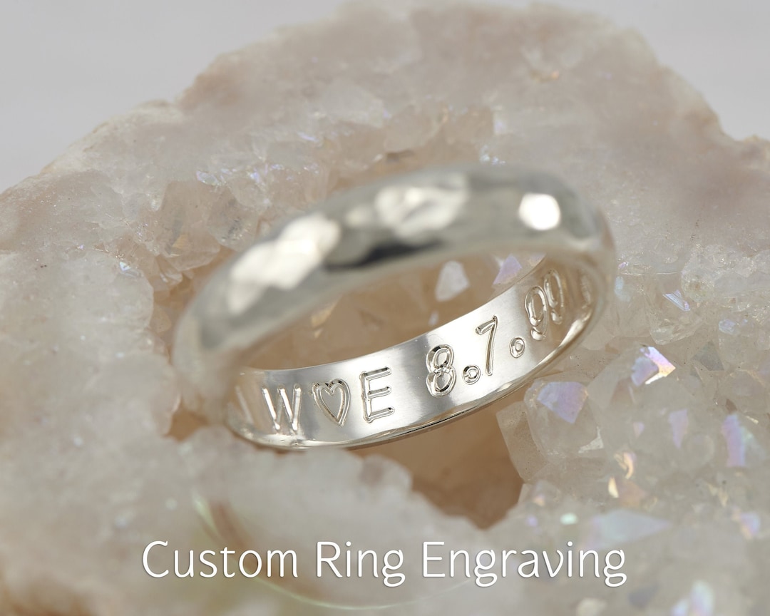 Wedding Ring Engraving- Add Custom Ring Engraving- Engraving