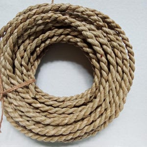 8mm Natural Rope (10m), Twisted Natural Rope, Mendong Grass Rope, Ecofriendly Crafting Rope, Rustic Rope, Natural Fiber, Natural Cord
