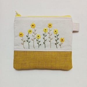 Bolsa bordada a mano, bolsa con cremallera, monedero, tarjetero, bolsa para cosméticos, bolsa con cremallera
