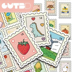 Cartoon Postage Stamps Stickers | 10/20/30 Piece | Random Sticker Packs | Waterproof | UV Resistant | Free Shipping