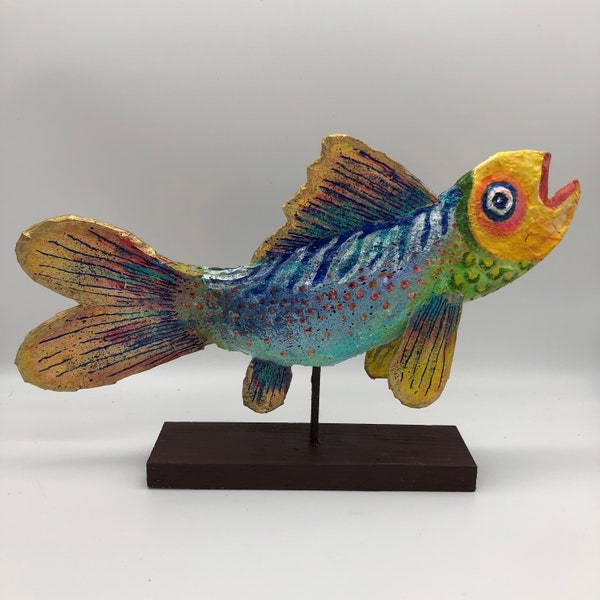 Paper Mache Fish Etsy
