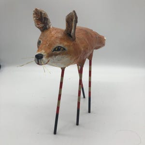 volpe cartapesta scultura arte popolare stravagante tavolo decorazione volpe
