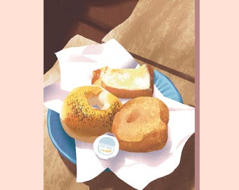 Bagel Plein Air [Oryginał] Wydruk artystyczny