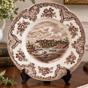 英国Johnson Bros の絵画のようなプレート6枚セット Johnson Brothers Britain Castles Brown - Etsy