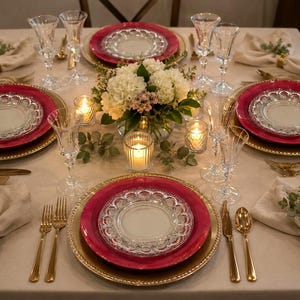 Vintage Tiffin King’s Crown Ruby Flash Dinner Plate 8.5" - Cranberry - price per plate
