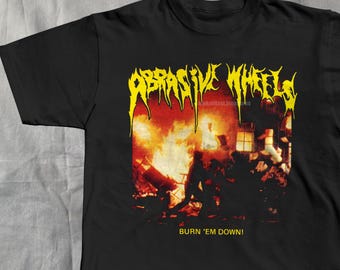 Camiseta com rodas abrasivas, punk rock, natal, marchando na camiseta.
