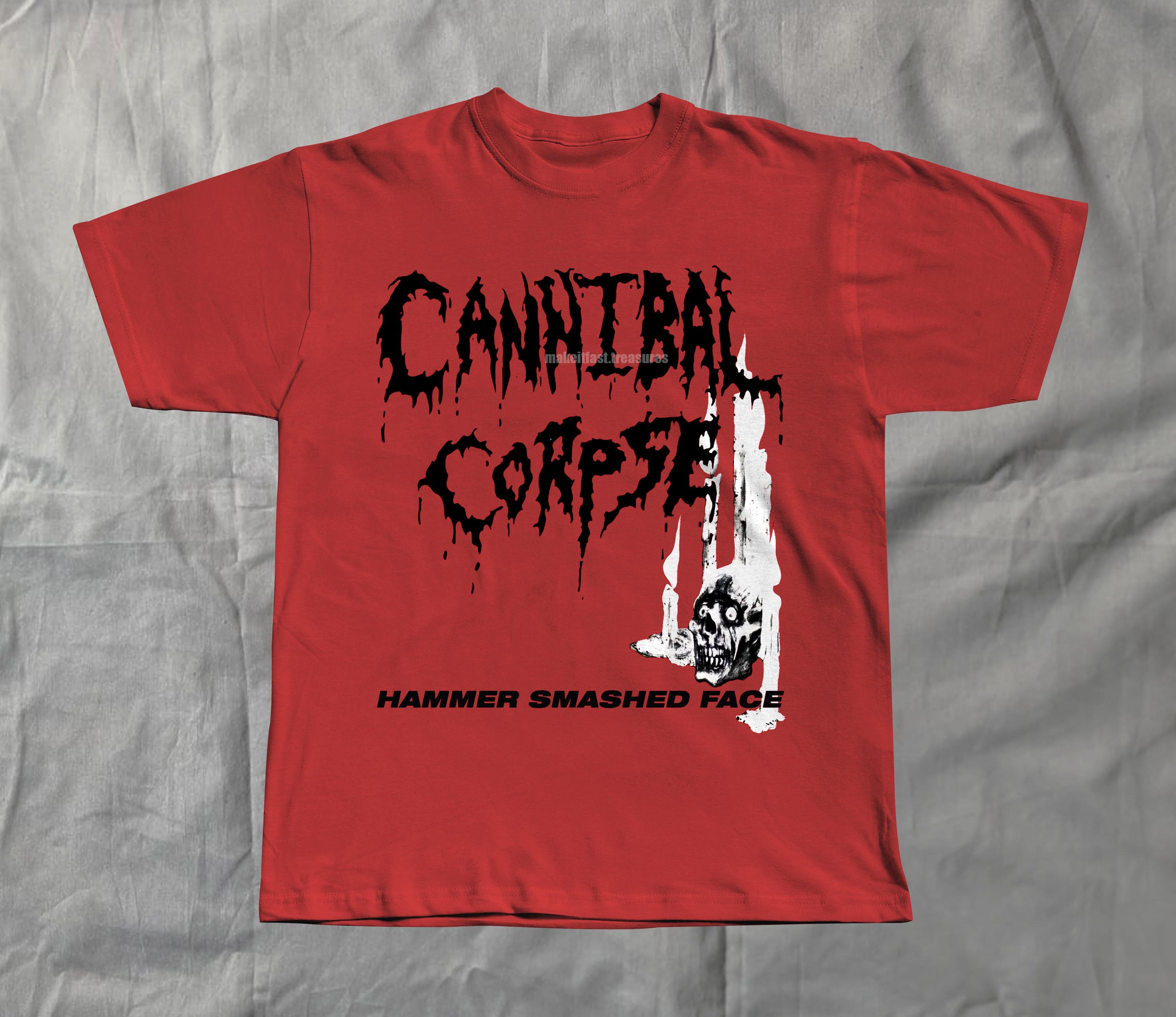 Cannibal Corpse Hammer Smashed Face Shirt, Vintage Death Metal Tee