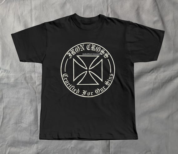 Iron Cross Crucified for Our Sins T-shirt: Vintage 80s Punk Rock