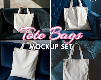 Tote Bag Mockup Set of 6  | Canvas Bag Mockup PSD | Shopper Tote Mockup | Tote Bag Mock Up | Printify Tote Mockup
