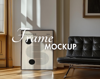 Single Black  Frame Mockup, Vertical PSD Frame Mockup Din A1 , Poster Mockup, Black Frame, Thin Frame Mockup