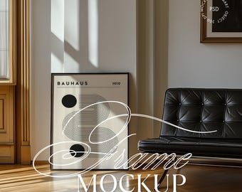 Single Black  Frame Mockup, Vertical PSD Frame Mockup Din A1 , Poster Mockup, Black Frame, Thin Frame Mockup