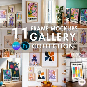 11 Gallery Frame Mockup Bundle, Electric Gallery Collection, Poster Mockup Bundle, PSD Mockup Bundle, Gallery Frame Mockup Bundle