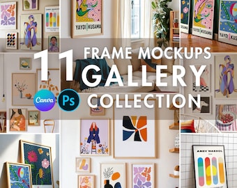 11 Gallery Frame Mockup Bundle, Electric Gallery Collection, Poster Mockup Bundle, PSD Mockup Bundle, Gallery Frame Mockup Bundle