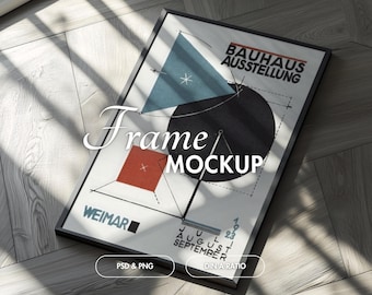 Single Black  Frame Mockup, Vertical PSD Frame Mockup Din A1 , Poster Mockup, Black Frame, Thin Frame Mockup