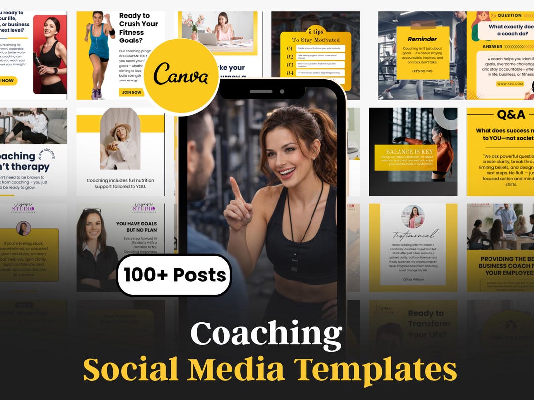 Coaching Social Media Templates Canva | Editable Instagram Post Bundle ...