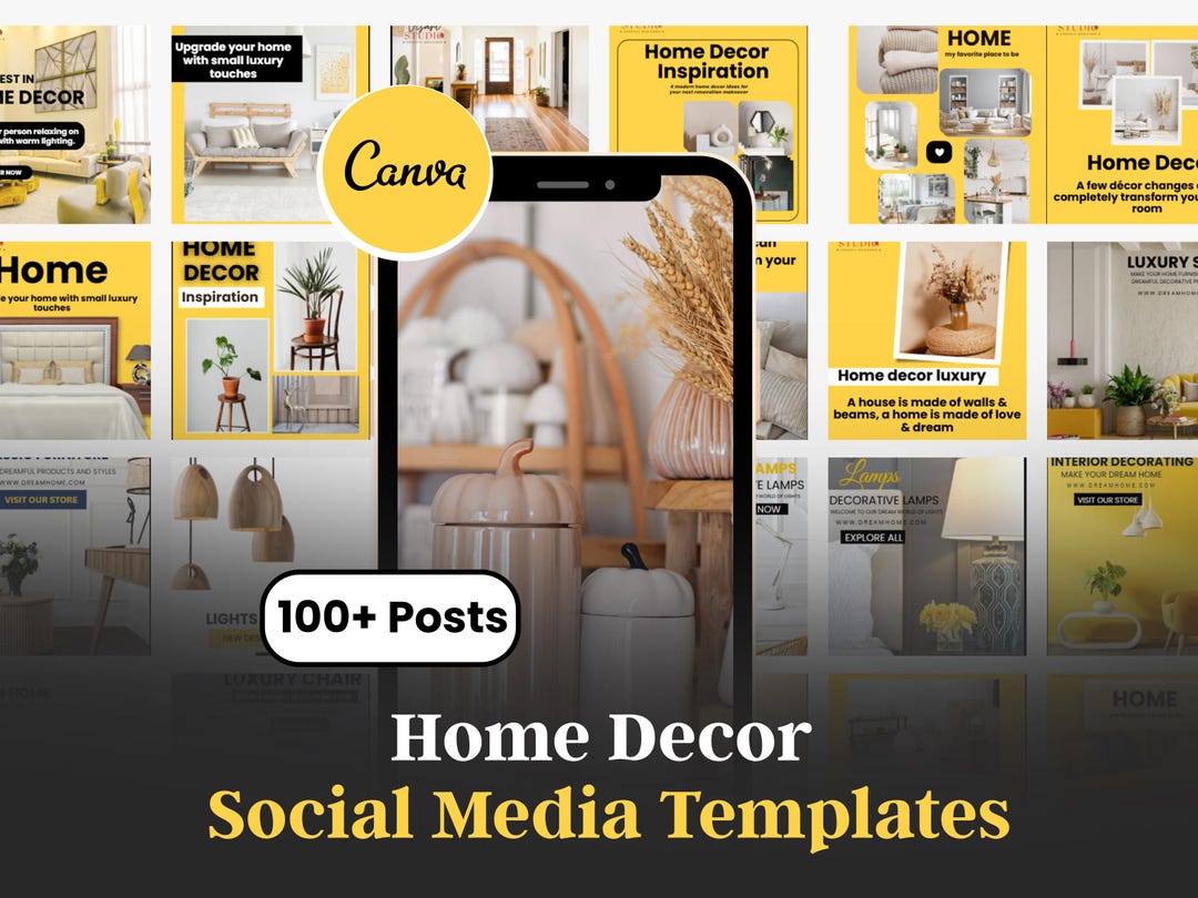Home Decor Canva Templates for Instagram | Interior Design Social Media ...