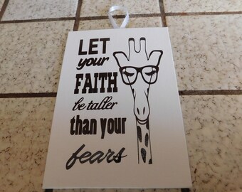 Giraffe quote wall hanging 5x7"