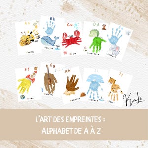 Alphabet ABC de A à Z Phonétique Montessori – Empreintes de Main – Activité Ludique Imprimer – Apprentissage des Lettres– bébé bambin enfant