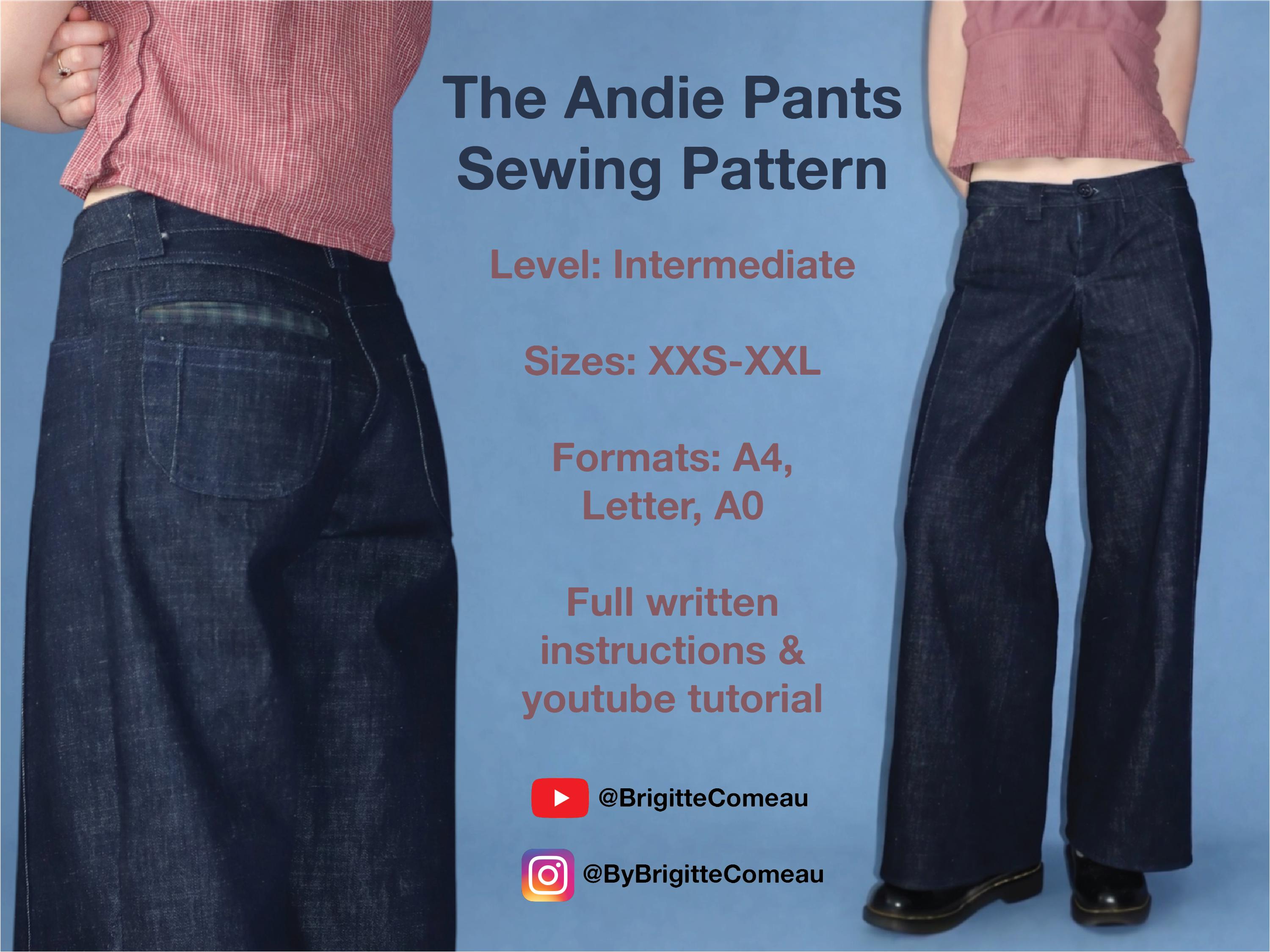 EAPHI PATTERN LACE EASY PANTS サイズ2 Andie Pants Sewing Pattern (low Waisted) - Etsy