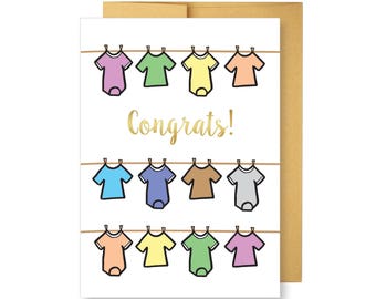 DIGITAL DOWNLOAD - Congrats! Baby Card (5x7) - Print At Home