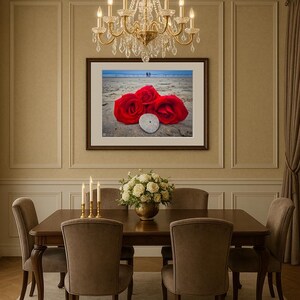 Jay Ligda Photography: Red Roses on Beach and Sand Dollar - Mockup
