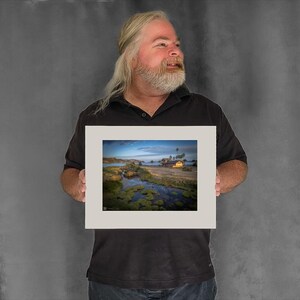 Clouds Reflect Benicia March with Depot - 7-3/8"x9-7/8" Matted Photo Size