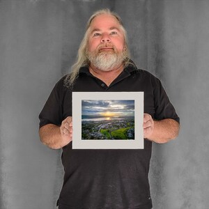 Sunset Over Strait - 5-3/8"x7-1/8" Matted Photo Size