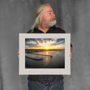 Sunrise Beyond Marina Opening - 11-3/8"x15-1/8" Matted Photo Size