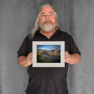 Clouds Reflect Benicia March with Depot - 5-3/8"x7-1/8" Matted Photo Size