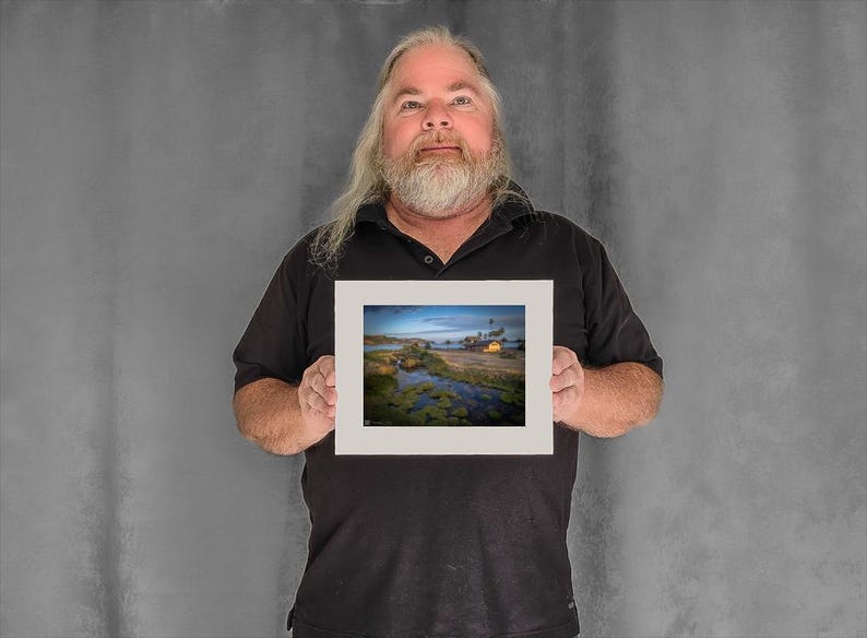 Clouds Reflect Benicia March with Depot - 5-3/8"x7-1/8" Matted Photo Size