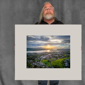 Sunset Over Strait - 17-3/8"x23-3/8" Matted Photo Size