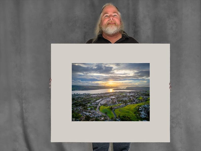 Sunset Over Strait - 17-3/8"x23-3/8" Matted Photo Size