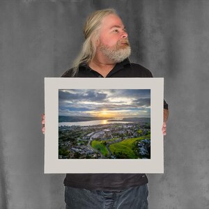 Sunset Over Strait - 11-3/8"x15-1/8" Matted Photo Size