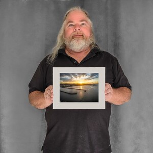 Sunrise Beyond Marina Opening - 5-3/8"x7-1/8" Matted Photo Size