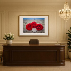 Jay Ligda Photography: Red Roses on Beach and Sand Dollar - Mockup