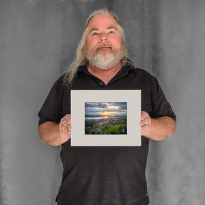 Sunset Over Strait - 4-3/8"x5-7/8" Matted Photo Size