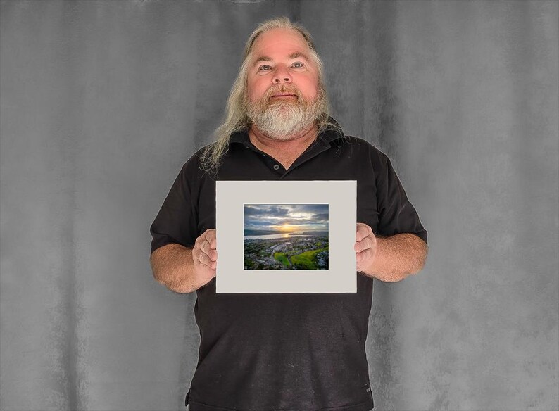 Sunset Over Strait - 4-3/8"x5-7/8" Matted Photo Size