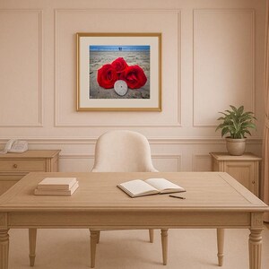 Jay Ligda Photography: Red Roses on Beach and Sand Dollar - Mockup