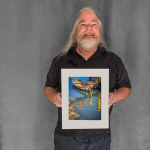Old Rowboat and Water Reflections - 9-7/8"x7-3/8" Matted Photo Size
