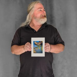 Old Rowboat and Water Reflections - 4-3/8"x3-1/8" Matted Photo Size