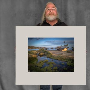 Clouds Reflect Benicia March with Depot - 17-3/8"x23-3/8" Matted Photo Size