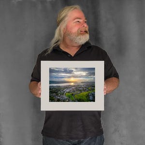Sunset Over Strait - 7-3/8"x9-7/8" Matted Photo Size
