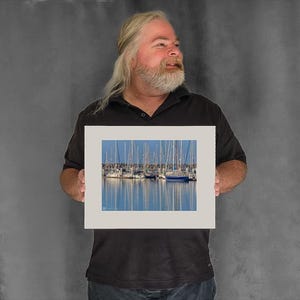 Masts Reflect in Calm Waters - 7-3/8"x9-7/8" Matted Photo Size