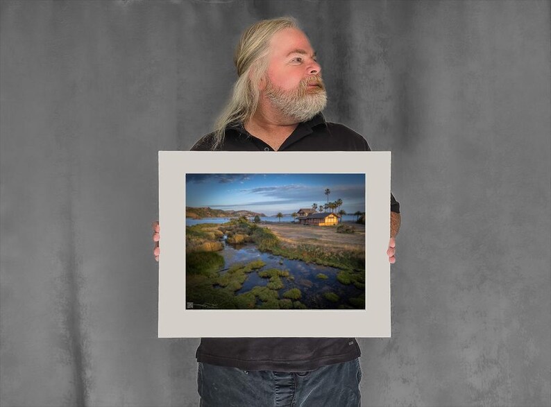 Clouds Reflect Benicia March with Depot - 11-3/8"x15-1/8" Matted Photo Size