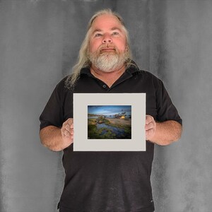 Clouds Reflect Benicia March with Depot - 4-3/8"x5-7/8" Matted Photo Size