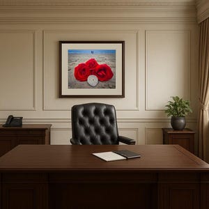 Jay Ligda Photography: Red Roses on Beach and Sand Dollar - Mockup