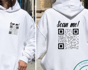 Custom QR Code Sweatshirt: Personalized Business Logo Hoodie