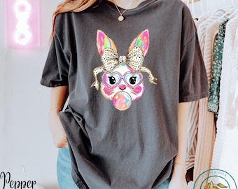 Maglietta Comfort Colors Coquette Bunny Ears: Maglietta con coniglio pasquale