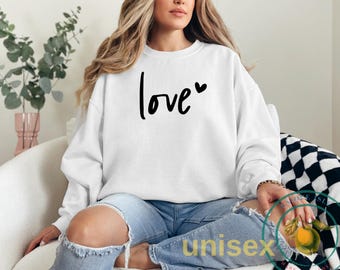 Love Sweatshirt, Heart Hoodie, Valentines Day Sweatshirt, Women's Sweatshirt, Couple Sweatshirt, Gift For Her, Love Hoodie