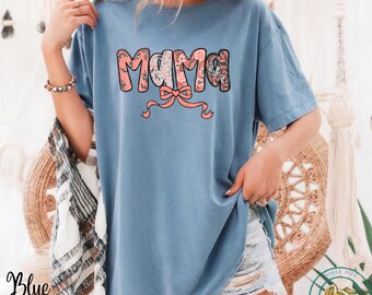 Maglietta Comfort Colors Mama: maglietta floreale per mamma